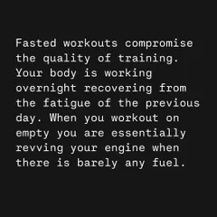 This is the simple truth about fasted workouts. Your body is recovering overnight, and working out on empty is like revving an engine with no fuel. This compromises training quality and hinders your progress.