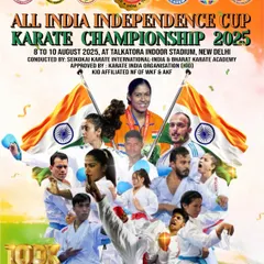 An official poster for our All India Independence Cup Karate Championship. Affiliation with KIO grants your dojo and athletes exclusive access to prestigious, high-stakes national tournaments like this, which are essential for experience and selection.