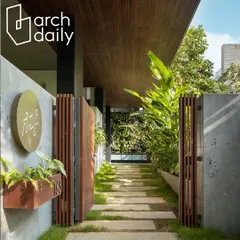 The entrance walkway is a gentle transition from the street to the home. Lined with stone pavers, lush plants, and a vertical green wall, it immediately immerses you in a natural, calming environment.