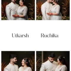 A collage of beautiful couple portraits from their engagement day, showcasing their love and happiness from every angle.