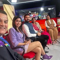 A behind the scenes moment with fellow panelists before going live for the budget session debate.