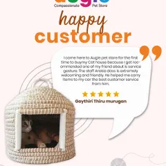 We love hearing from our happy customers! Gaythiri's feedback about our team member Arokia Dass going the extra mile to help her with her cat house purchase truly makes our day.