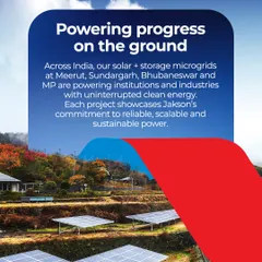 We are powering progress on the ground with active solar and storage microgrid projects across India. This image showcases one of our installations, demonstrating our commitment to delivering scalable and sustainable power to diverse institutions and industries.