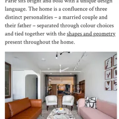 A feature in AD India on our Vile Parle project. The publication noted the home's unique design language, which uses color, shape, and geometry to create a space that is both bright and bold.