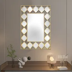 The bestselling quatrefoil mirror is back. The frame is composed of interlocking mirrored tiles in a classic Moroccan pattern, adding a touch of global style and making any wall feel more spacious.