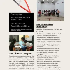 My program is about total performance. This newsletter page gives you a snapshot of my 360-degree approach, covering our High Performance Workshops, the crucial Mental Wellness sessions I organize, and our 'Nutrition 360 degree' personalized counseling.
