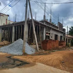 Civil work underway at our project site in Hosadurga. Here you can see the concrete pillars and foundation being prepared, the very first step in building a strong and lasting home.