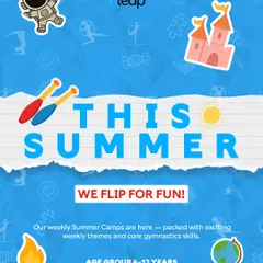 This summer, we flip for fun. Our weekly summer camps are here, packed with exciting themes and core gymnastics skills for kids aged 4-12.