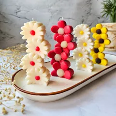 Brighten up your space with my Floral Symphony Candles. This set of two adorable flower-shaped beauties comes in vibrant, customizable colors, adding charm to any corner.