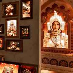 Our work explores the intersection of tradition and speculative futures. For the 'Indofuturism' theme, we created a surreal panorama, juxtaposing hybrid futuristic portraits generated by AI within the familiar architecture of an Indian Mahal. This is a celebration of heritage that embraces the external, projecting a new Indian identity onto the world stage.