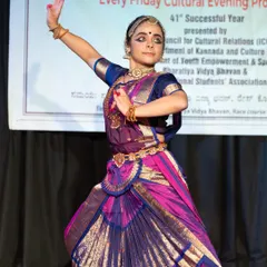 Anushree showcasing her graceful movements on the ICCR stage.