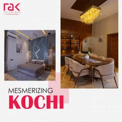 Mesmerizing Kochi. Every design in this stylish city has a unique identity. This image collage showcases a modern bedroom and an elegant dining room from one of our Kochi projects.