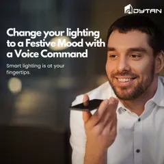 Change your lighting to a festive mood with a simple voice command. My smart lighting solutions are at your fingertips, or rather, at the tip of your tongue.