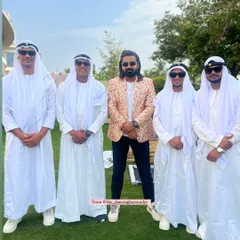 The team posing in our Arabian nights attire. We coordinate our outfits to ensure a cohesive and immersive experience for your themed event.