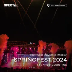 Teaming up with IIT Kharagpur for Springfest is always a highlight. This image shows the massive crowd and stage production for the 2024 edition, where we curated performances by Salim-Sulaiman and Mohammed Irfani Ali.