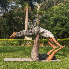 Finding balance and connection at our Zen Sanctuary event. This acro-yoga session shows how trust and communication can be built in fun, physical ways, surrounded by nature.