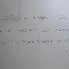 A heartwarming welcome note from the We Can We Will Foundation, where our guitar mentor Lokesh conducted a batch. We love giving back to the community.