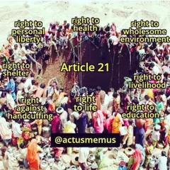 This image powerfully illustrates the scope of Article 21. It's not just about the 'right to life' in theory, but about the right to a dignified existence, including shelter, livelihood, and health.