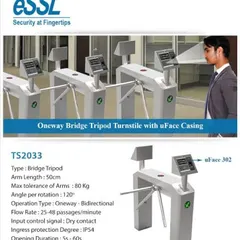 Beyond cameras, I also install advanced access control systems like this eSSL tripod turnstile with face recognition. This is ideal for managing entry and exit points in corporate offices, factories, or residential buildings.