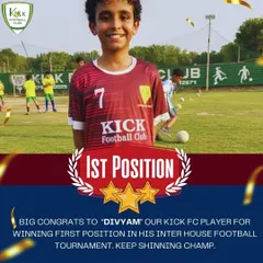 We are so proud of our student Divyam for winning first position in his Inter-House Football Tournament. His dedication to the sport is inspiring.