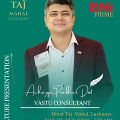An invitation to my Feature Presentation at BNI Prime at the Taj Mahal Hotel, Lucknow. I welcome fellow professionals to connect and grow with our network.