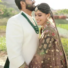 A tender moment between Mouli and Jaymit, backlit by the golden Udaipur sun. I love using natural light to create warm, romantic, and heartfelt portraits.