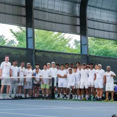 All whites, all smiles. Our players and coaches enjoying some Wimbledon vibes on the court. Building a strong sense of family and community is important to us.