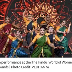 My Vivartana Dance Company performing at The Hindu 'World of Women' 2024 awards. I am incredibly proud of the energy and synchronicity we bring to the stage as a team.