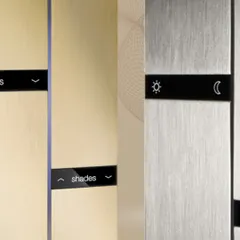 We offer Basalte smart keypads in a variety of premium finishes, including brushed brass and aluminum. These elegant interfaces can be customized to control lights, shades, and temperature, seamlessly blending into your home's decor.