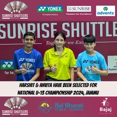Announcing the selection of our U-13 players, Harshit and Anvita, for the National Championship. Our program focuses on identifying and preparing young talent for the national stage.