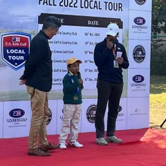Here is Samar Singh, a member of my Junior Development Program, receiving his gold medal at his very first USKIDS Golf Tournament. It is a proud moment for all of us.