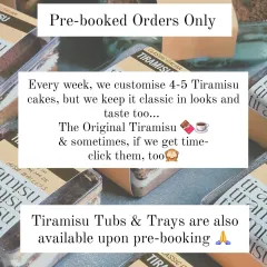 I only work on pre-booked orders to ensure freshness. My Tiramisu, available in tubs and trays, is a classic that I customize for 4-5 orders each week, always focusing on authentic taste over trendy looks.