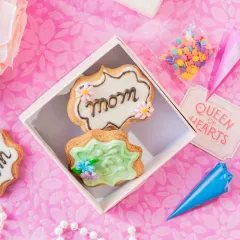 My DIY Cookie Kit is a great way to bond with your mom. It comes with mom-themed cookies, piping bags with buttercream, and festive sprinkles so you can create sweet memories together.