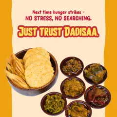 When hunger strikes, we've got you covered. This is a glimpse of the delicious variety you can find in our kitchen, from crunchy savoury snacks to our wide range of traditional homemade pickles. You can see our tangy green chilli pickle, spicy red chilli achaar, and classic mixed vegetable achaar, all ready to be paired with your favourite meal.