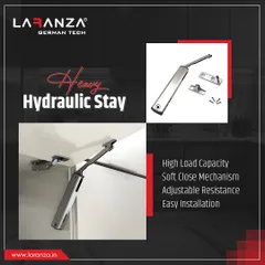 My heavy hydraulic stay is ideal for upward-opening cabinet doors. It offers a high load capacity and a soft-close mechanism for smooth, effortless, and safe operation.