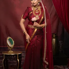 The full view of the bridal look, complete with a veil. My courses include portfolio shoots to help students build their professional profiles.