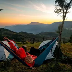 There's nothing quite like the simple joy of relaxing in a hammock as the sun sets over the mountains. I set up these comfortable spots for you to just be, to breathe in the cool mountain air, and to watch the day come to a peaceful close.