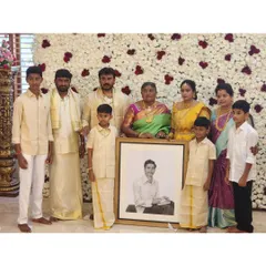A closer shot of the family with the portrait. These moments of remembrance are the reason I pour my heart into my work.