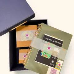 Our 'Matcha Mornings' gift set features the Crisp Sequoia Notebook. With its sturdy hardcover, gold twin-ring binding, and 240 ruled pages, it's a beautiful and practical companion for making plans.