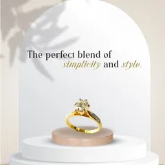 Here is the perfect blend of simplicity and style. This diamond ring speaks volumes in whispers, with a sleek gold band and a radiant sparkle. It is a reminder that the most stunning things just need to shine in their own way.