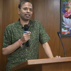 Addressing the students and faculty at Parul University. I spoke about my journey as a cartoonist and the power of visual storytelling.