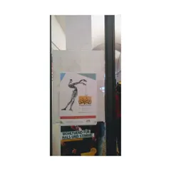 A poster for our show displayed on a street in Austria during the international puppet festival. It was a proud moment for PuppeTree.