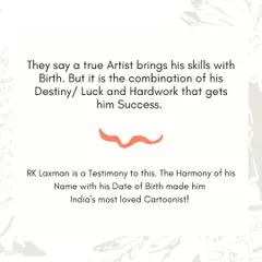 Success is a blend of talent, hard work, and the harmonious alignment of one's numbers. RK Laxman's journey is a perfect testament to how the synergy between a name and date of birth can unlock one's destiny.
