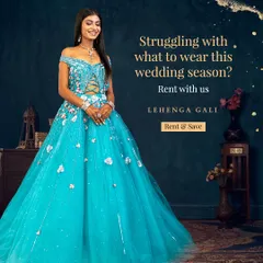 For your fairy tale moment, we have the perfect gown. This breathtaking, off-the-shoulder blue gown with delicate floral appliqué is designed to make you feel like royalty, and it's available to rent for your reception or special event.