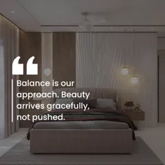 We believe in creating balance. This bedroom design uses a mix of light and dark wood-textured panels on the feature wall, creating a harmonious composition that feels natural and unforced.