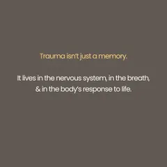 I explain here that trauma is not an abstract memory but a physiological reality. It is stored in the nervous system, affects the pattern of your breath, and shapes your body's response to everyday life.