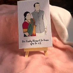 A lovely illustrated portrait of parents on a mini canvas. With the message 'I'm truly Blessed to have you', it's a sweet and thoughtful anniversary gift for your mom and dad.