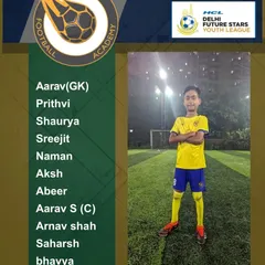 Our U13 squad list for Match Day 2 of the Delhi Future Stars League. We are ready for the next challenge.