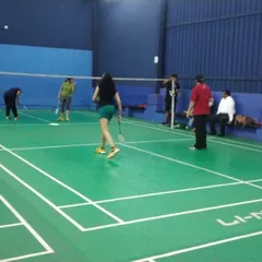 A glimpse of a mixed doubles match in action. Our courts are open to everyone, perfect for players of all skill levels to enjoy a friendly game of shuttlecock.