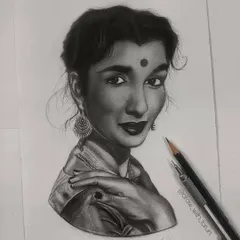 A classic portrait study in graphite on paper. I paid close attention to the details in the traditional earrings and the subtle expression, aiming for a realistic and elegant finish.